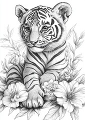 Cute Tigers Coloring Pages
