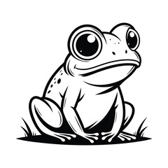 A cartoon-style Frog Vector Silhouette