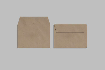 brown envelope on gray background