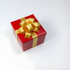 Elegant Red Gift Box with Golden Ribbon - Perfect for Valentine&rsquo;s Day, Mother&rsquo;s Day, and Romantic Occasions