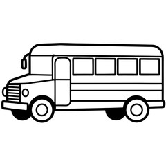 Vintage School Bus in Simple Vector Style
