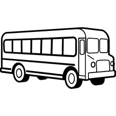 Vintage School Bus in Simple Vector Style