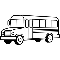 Vintage School Bus in Simple Vector Style