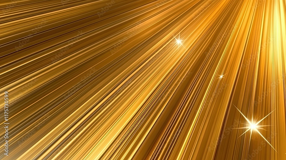 Poster golden rays radiate warmth and elegance across a shimmering backdrop