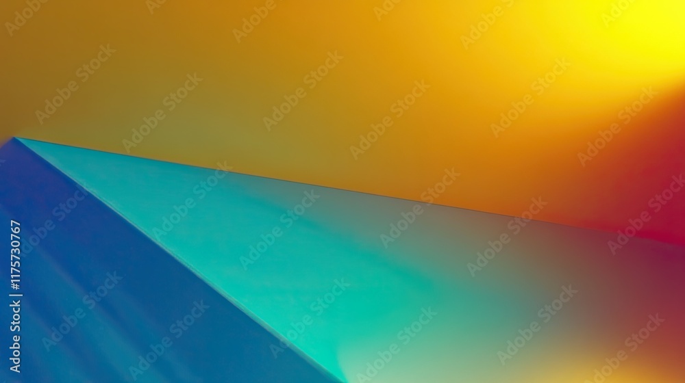 Aufkleber Vibrant Geometric Shapes Merging With Gradient Background Create a Surreal Visual Experience