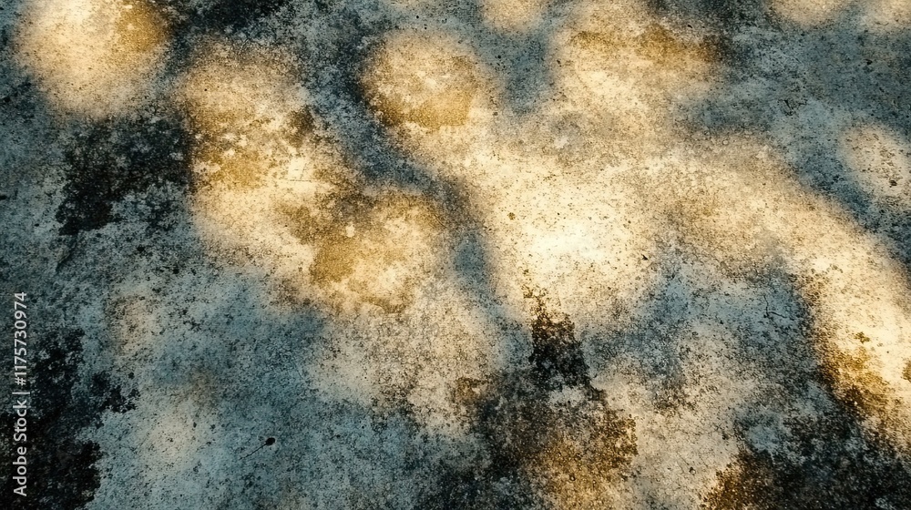 Aufkleber grunge texture revealing layers of color and light on an aged surface under soft sunlight