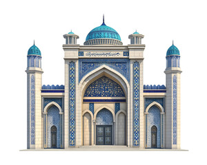  Iconic Blue Mosque with Stunning Tiled Walls on transparent background