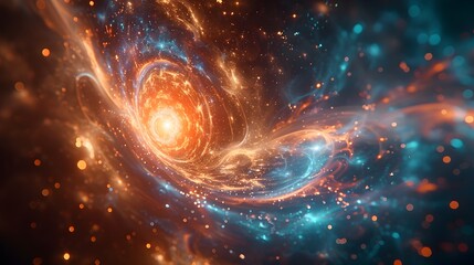 Obraz premium Quantum Uncertainty Interpretation of Subatomic Principles and Cosmic Phenomena