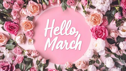 Greeting March with colorful roses and welcoming spring in a vibrant floral arrangement