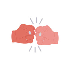 Fist Bump Flat Icon, Vector illustration