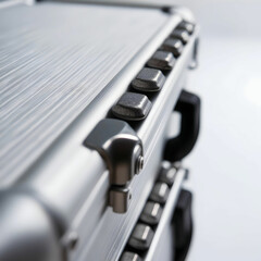 Metallic rivets of a road case isolated on a white background