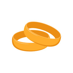 Wedding Rings Flat Icon, Vector illustration