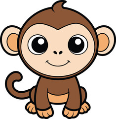 Obraz premium Adorable Cartoon Monkey 