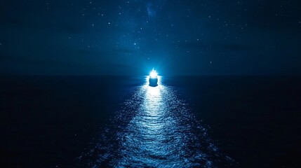 Night cruise ship ocean voyage starry sky