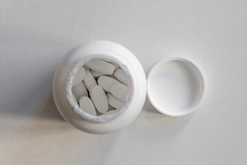 Pack of pills or tablets isolated on white background. Concept of medicals, drug store, pharmacy, healthcare and medicine.