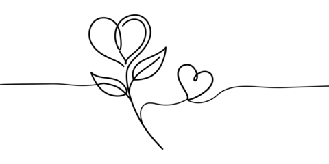 Valentine's design romantic motif red hearts flowers greeting card design. Clean background.