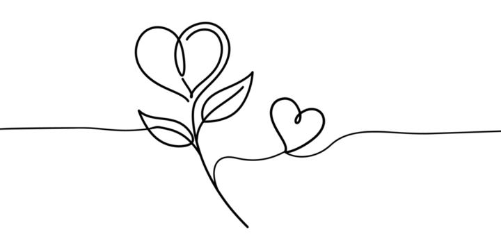 Valentine's design romantic motif red hearts flowers greeting card design. Clean background.