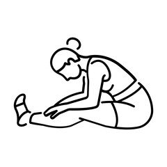 Woman athlete having foot injury icon in line style 