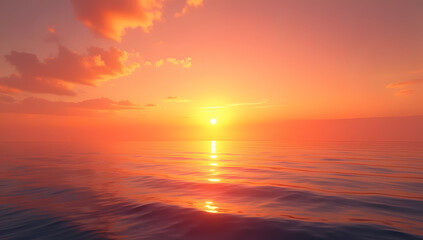 Fototapeta premium Wispy Clouds in Warm Sunset Glow