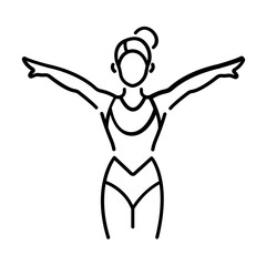 Leotard woman icon in linear style 