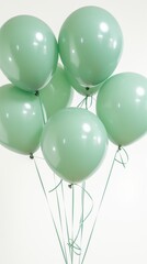 Joyful green balloons tied together float in a clean, bright space, perfect for St Patrick's Day festivities