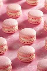 Obraz premium Pink Macarons on Table