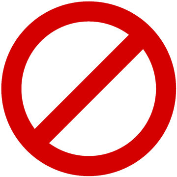 Se&ntilde;al o advertencia de prohibido sobre fondo blanco