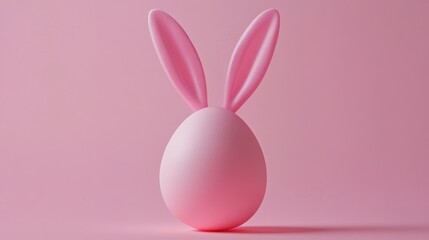 Fototapeta premium Easter egg with bunny ears Minimal concept.