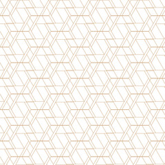 Fototapeta premium Vector seamless geometric pattern. Gold linear pattern. Wallpapers for your design. 