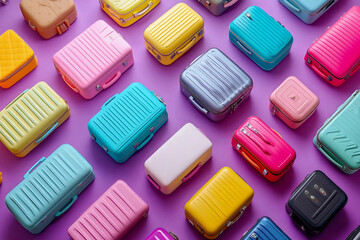 Maletas apiladas de distintos colores