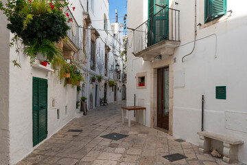 street in Locorotondo village, Puglia