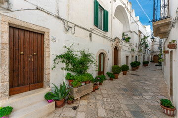 street in Locorotondo village, Puglia