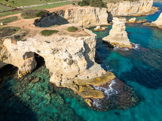 rock formation, Torre Sant'Andrea, Puglia,