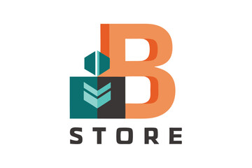 A contemporary logo showcases bold initials for a retail establishment, designed for maximum visibility, Bold initials of the store name in a modern font, minimalist simple modern vector logo design
