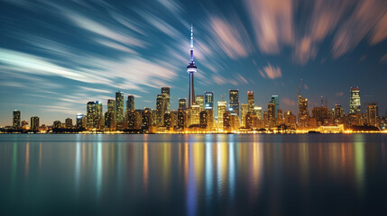 Obraz premium Toronto Skyline at Night - A City of Lights