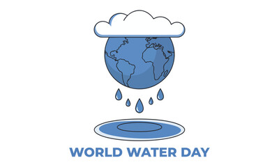 World Water Day is an annual observance day that highlights the importance of freshwater. The day is used to advocate for the sustainable management of freshwater resources. Vector illustration.
