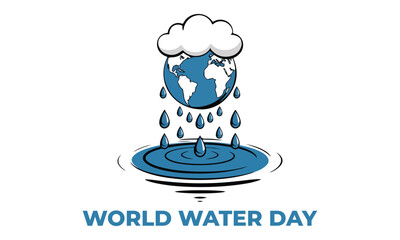 World Water Day is an annual observance day that highlights the importance of freshwater. The day is used to advocate for the sustainable management of freshwater resources. Vector illustration.