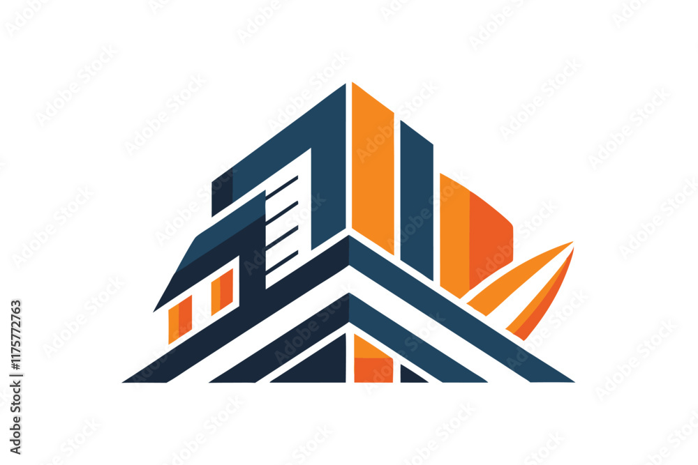 Poster a striking blend of architectural elements and abstract design showcasing vivid colors and dynamic s