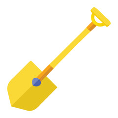 Yellow Toy Shovel Vector Illustration - Cartoon, Clipart, Line Art Design for Digital Use 1.eps