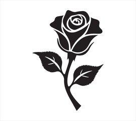 Rose Flower silhouette icons Vector Illustrations