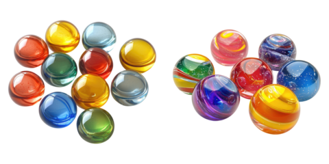 Road marking glass beads isolated on transparent background, Set of