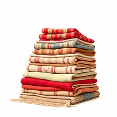 Stack Of Rugs isolated on the blank background