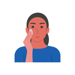 Cleaning Face Flat Icon, Vector illustration