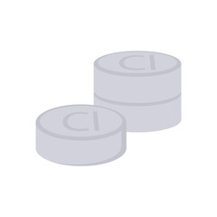 Chlorine Tablets Flat Icon, Vector illustration