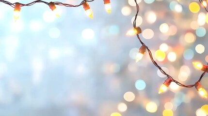 Colorful string lights against a blurred background for festive ambiance.