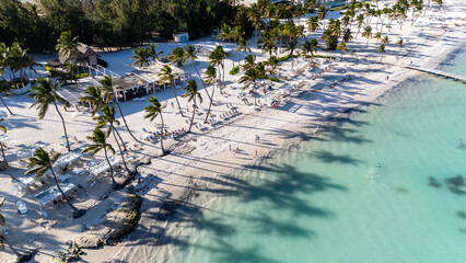 Aerial views of Juanillo Beach in Cap Cana, Dominican Republic