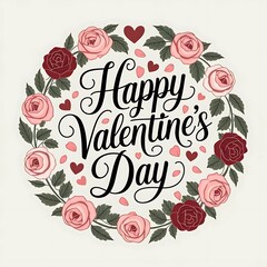 Beautiful Valentine's Day Card with Floral Decoration