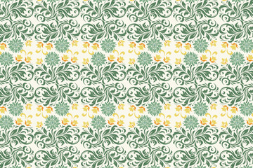 abstract floral design seamless pattern vintage textile ikat ethnic ornament all over botanical repeat flower texture wallpaper fashion fabric