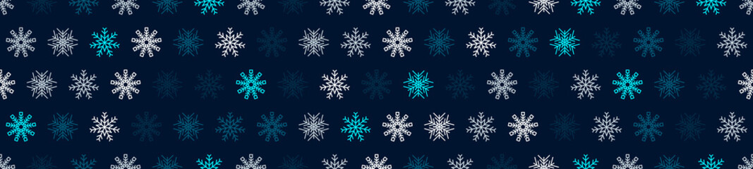 Winter seamless pattern with snowflakes