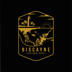 Line art Biscayne National Park patch logo illustration